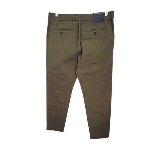 Banana Republic Womens‎ Green Slim Tapered Fit Pants Elastic Waist Size L NWT - Picture 3 of 11